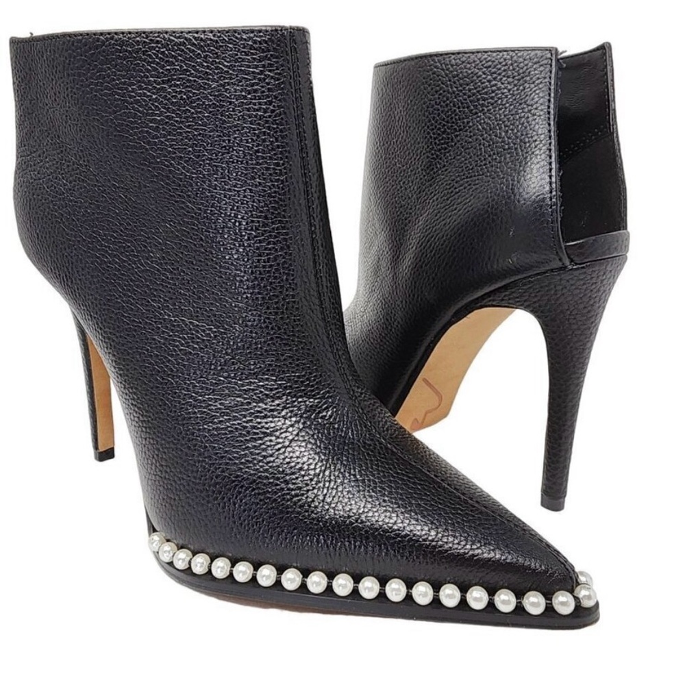 Karl Lagerfeld Black Heeled Boots with Stiletto and Studs